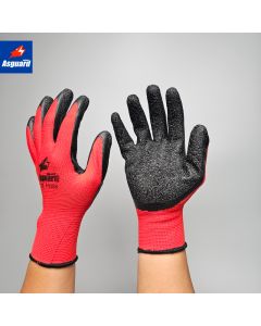 ถุงมือเคลือบยางกันบาด Dipped Gloves (สีแดง/ดำ) ถุงมือ กันบาด กันของมีคม (ยกโหล)